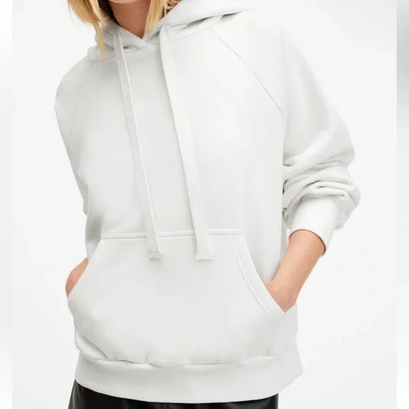 AllSaints Talon Underground Sequin Oversized White Hoodie - Picture 6 of 8